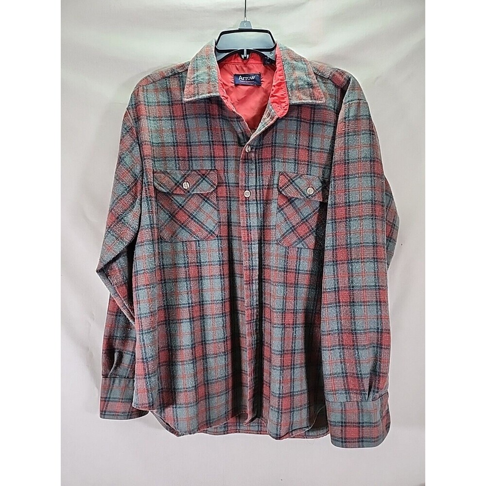 Vintage Arrow Sportsware Flannel Long Sleeve Button-up Shirt Size Large